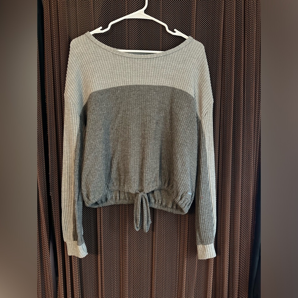 Grey Hollister Cropped Sweater